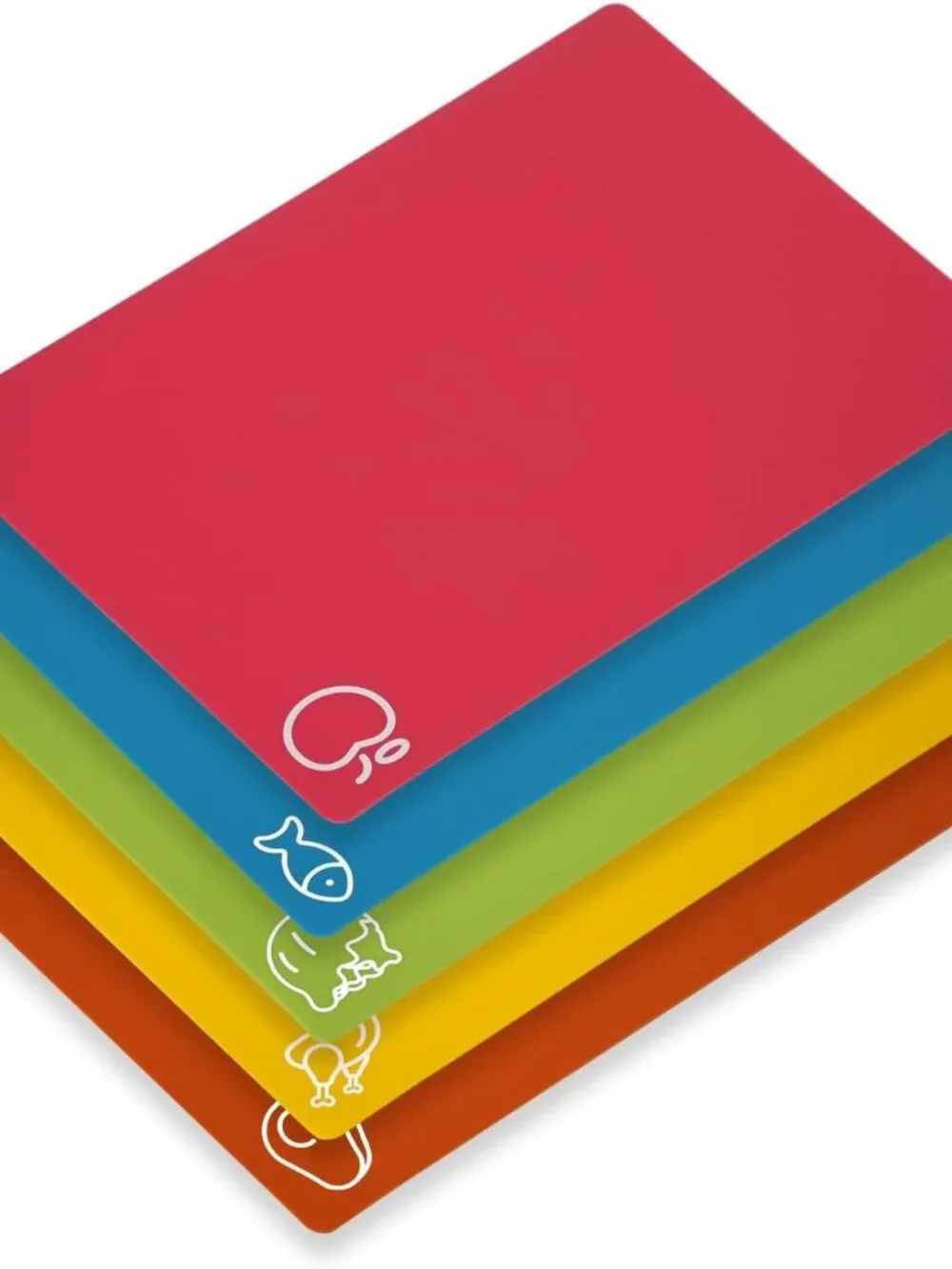 Goodluck 5 Pieces Flexible Cutting Boards, BPA Free Plastic Cutting Boards